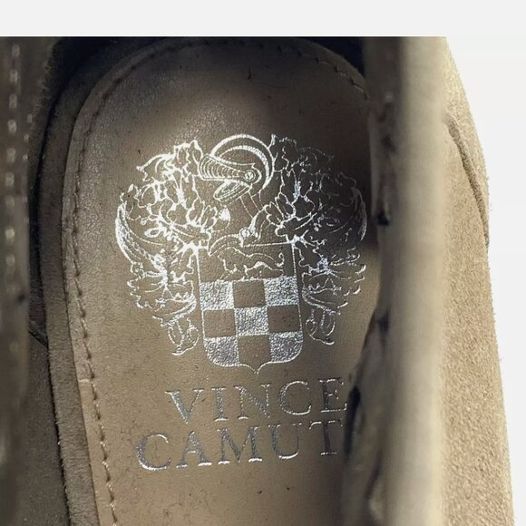 Vince Camuto Heel Booties Womens 8 Lallia Block Heels Suede Lace Up Lazer Cut - Picture 10 of 11